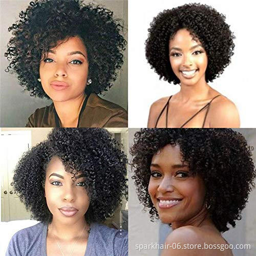 Spark Hair 10A Bouncy Curly kinky curly deep curly Virgin Hair Bundles Short Curly Bob Style Weave Funmi Human Hair Extension